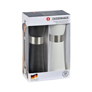 Peper-zoutmolen Hamburg zwart/wit als set